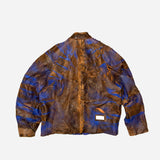 Rubbed leather bomber